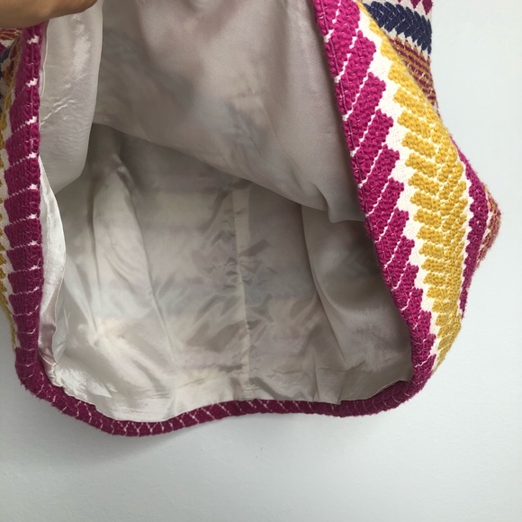 Anthro Nomad Morgan Carper Jacquard Textured Boto Skirt Size M Embroidered Arty - Picture 7 of 8